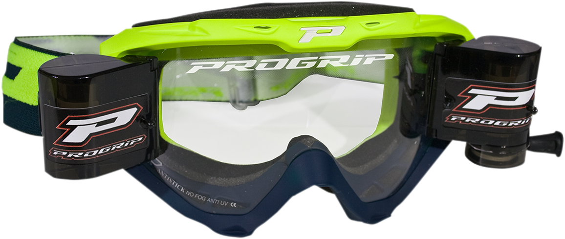 Gafas PRO GRIP 3450 Riot Roll Off - Amarillo Fluorescente/Azul Marino PZ3450ROGFBL 