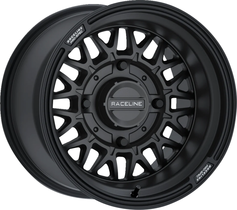 RACELINE WHEELS Wheel - Omega - Front/Rear - Black/Satin - 15x10 - 4/137 - 5+2 A13B-51037-00