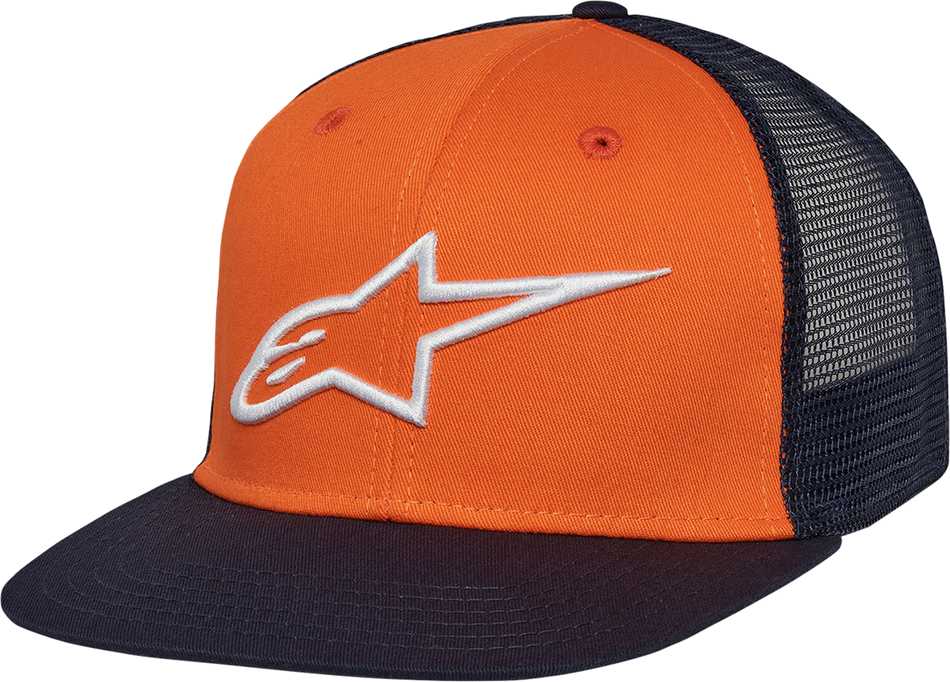 ALPINESTARS Corp Trucker Hat - Orange/Navy - One Size 1025810034070OS