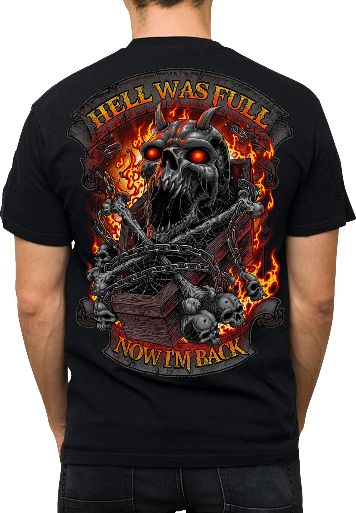 LETHAL THREAT T-Shirt „Hell Was Full“, Schwarz, Größe M, LT20901M 