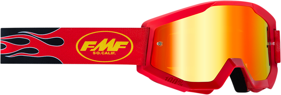 FMF PowerCore Goggles - Flame - Red - Red Mirror F-50051-00008 2601-3009