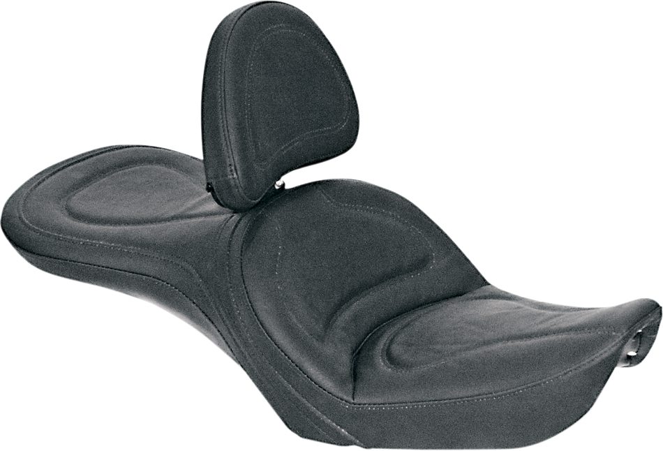 SADDLEMEN Seat - Explorer - With Backrest - Stitched - Black - FXDWG 83G52JS