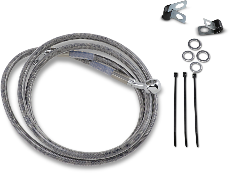 DRAG SPECIALTIES Brake Line - Front - +10" - Stainless Steel 640210-10