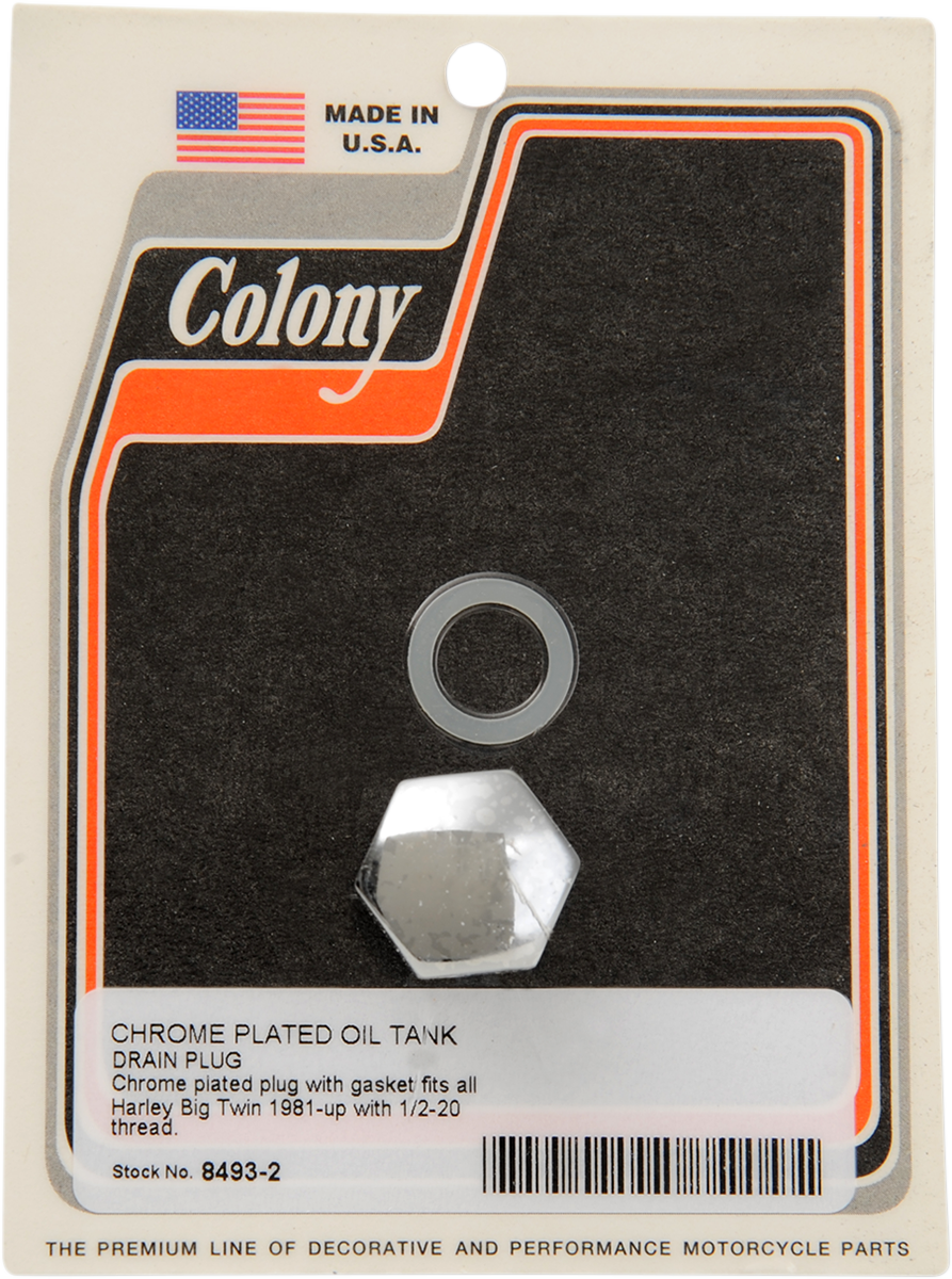 COLONY Drain Plug - Hex - Chrome - 1/2"-20 8493-2