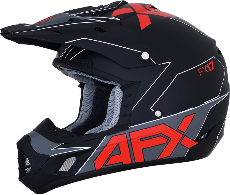 AFX FX-17 Helmet - Aced - Matte Black/Red - 2XL 0110-6488