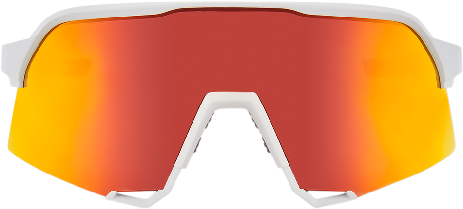 100% S3 Sunglasses - White - Red Mirror 60005-00009