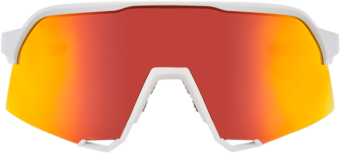 100% S3 Sunglasses - White - Red Mirror 60005-00009