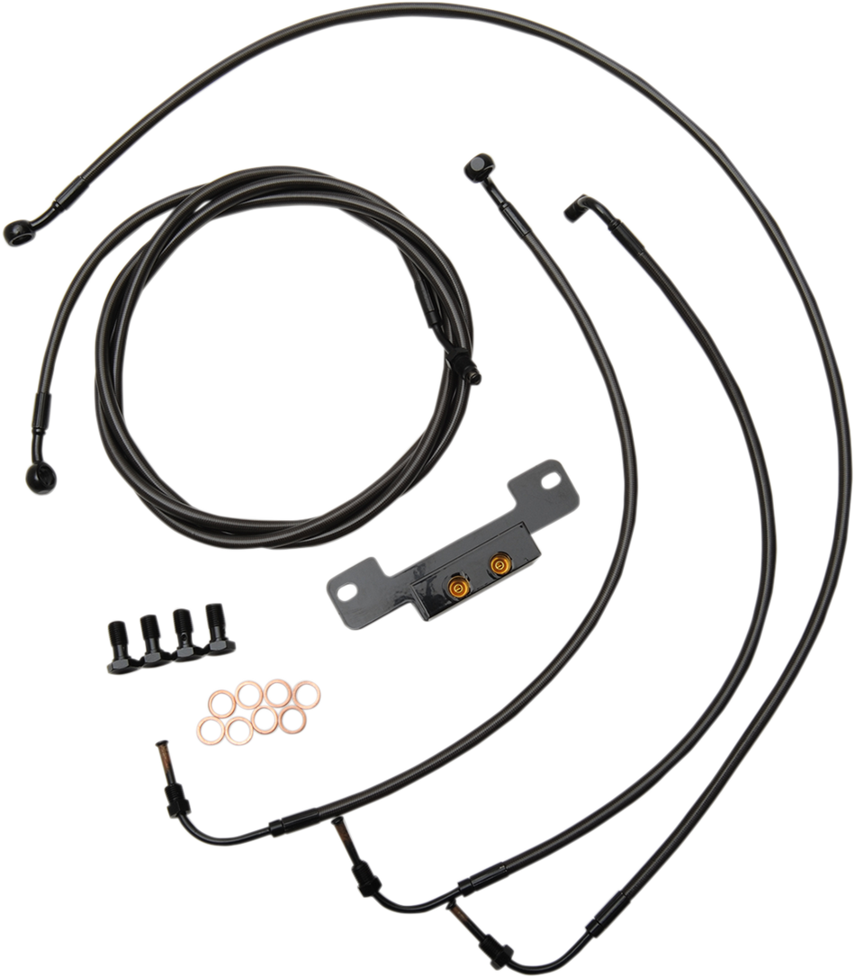 LA CHOPPERS Handlebar Cable/Brake Line Kit - 15" - 17" Ape Hanger Handlebars - Midnight LA-8055KT-16M