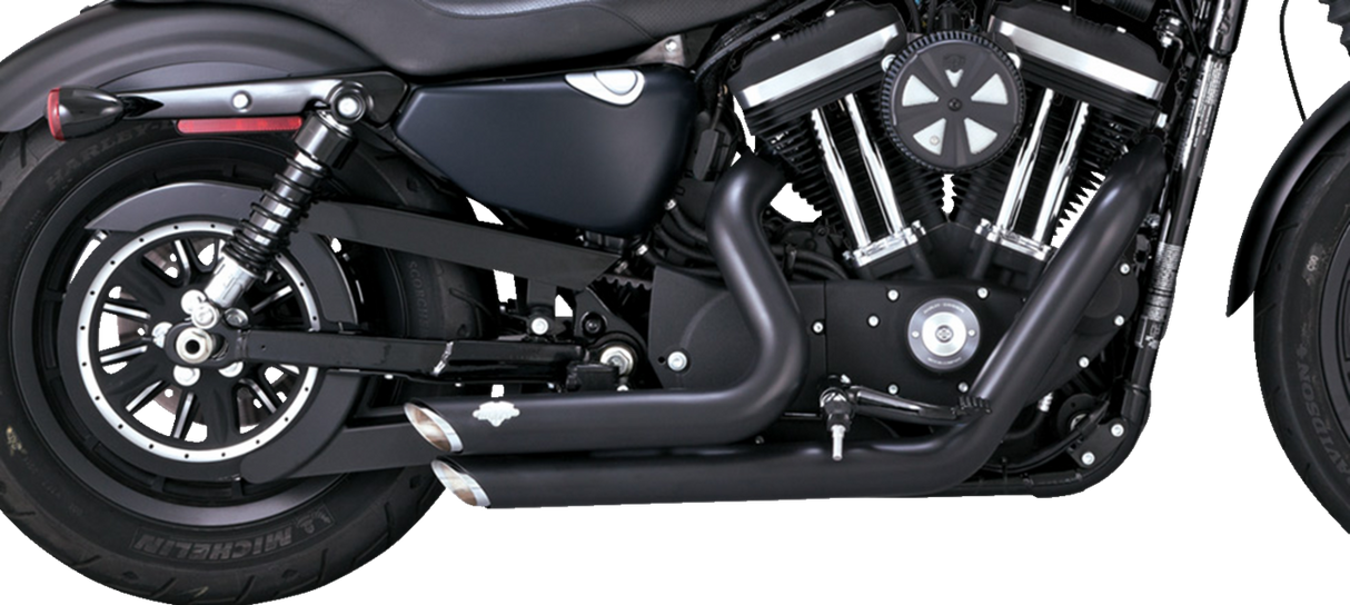 VANCE & HINES Shortshots Staggered Exhaust System - Black Iron 883 /1200 47329