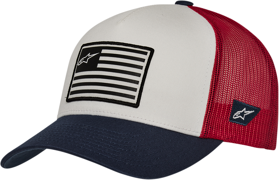 ALPINESTARS Flag Snapback Hat - White/Navy/Red - One Size 1211810132074OS