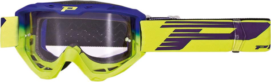 PRO GRIP 3450 Riot Goggles - Electric Blue/Yellow Fluo - Light Sensitive PZ3450BEGF