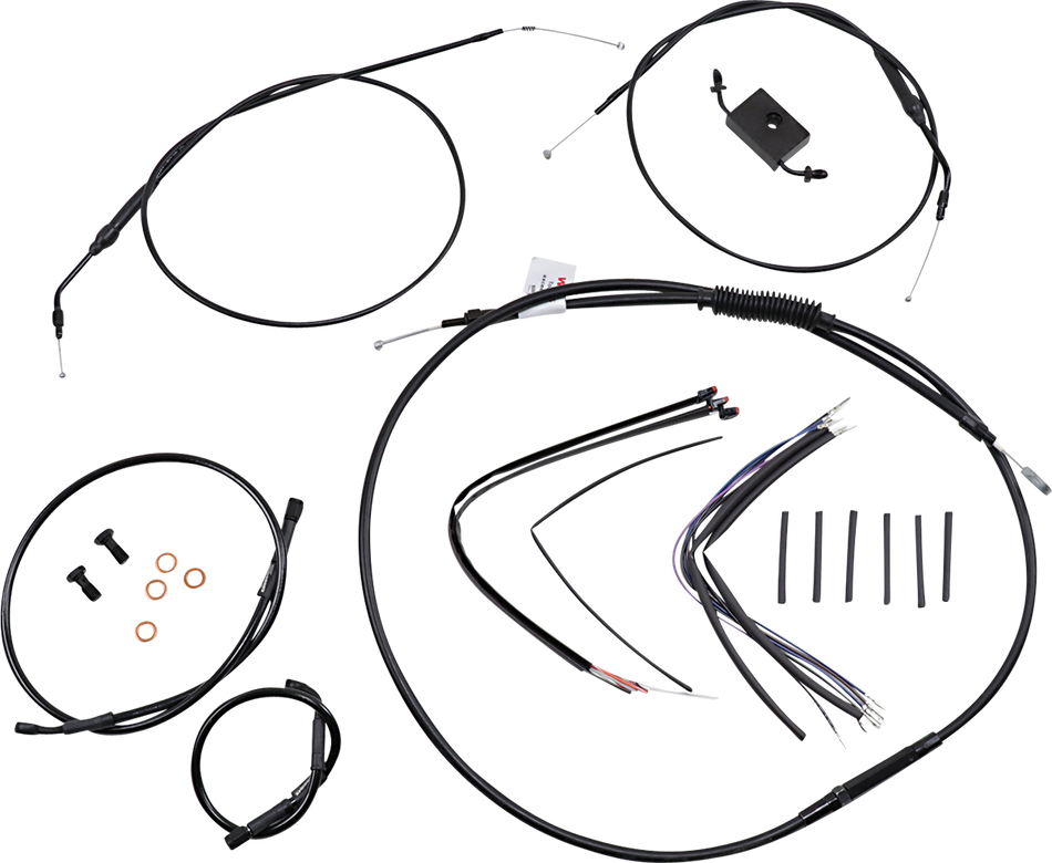 BURLY BRAND Handlebar Cable and Brake Line Kit - Extended - Sportsters - 16" Ape Hanger Handlebars - ABS B30-1231