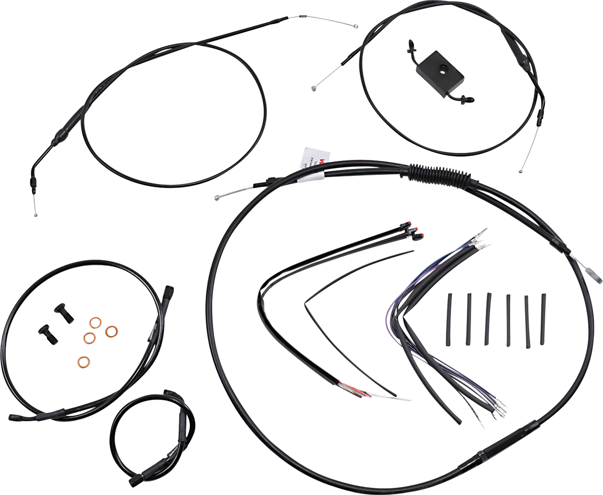 BURLY BRAND Handlebar Cable and Brake Line Kit - Extended - Sportsters - 16" Ape Hanger Handlebars - ABS B30-1231