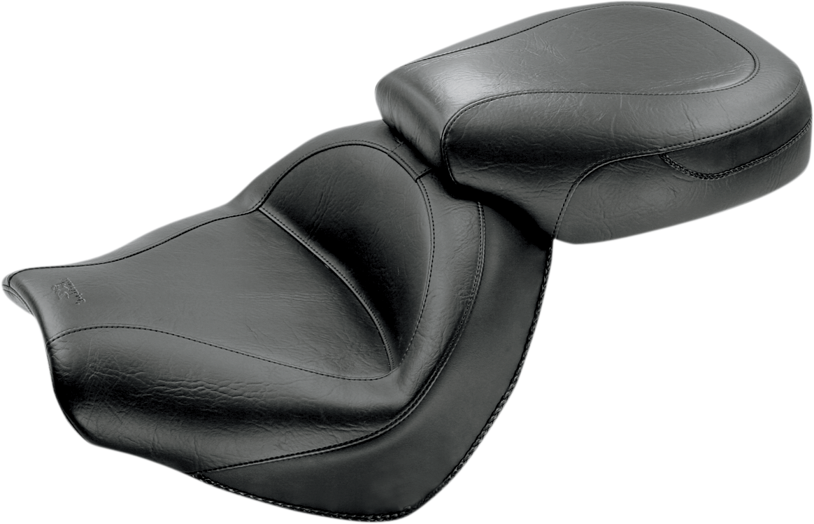 MUSTANG Seat - Vintage - Wide - Touring - Without Driver Backrest - Two-Piece - Smooth - Black 76191