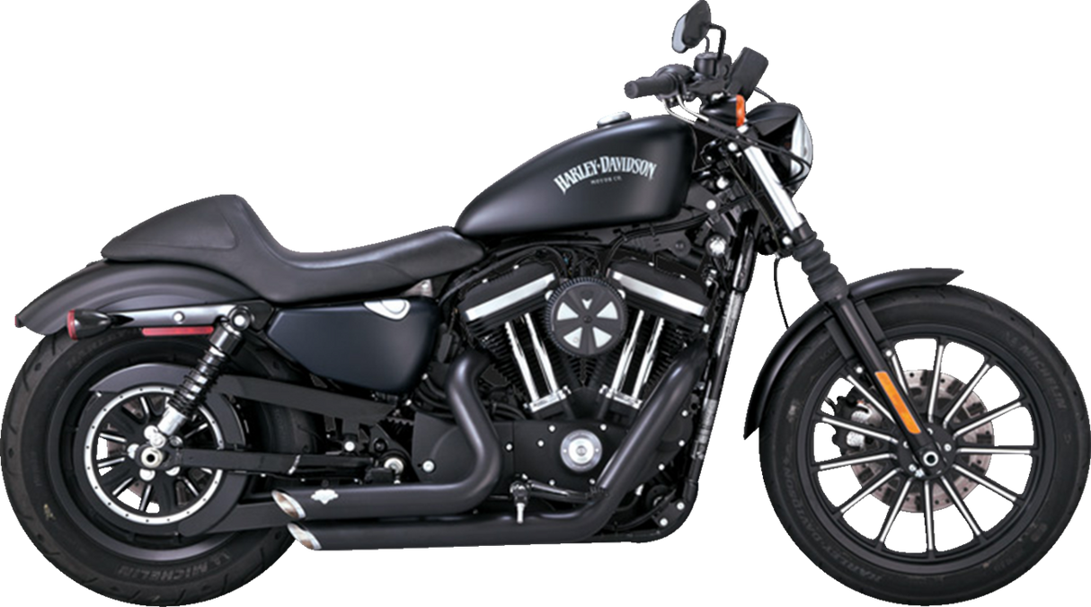 VANCE & HINES Shortshots Staggered Exhaust System - Black Iron 883 /1200 47329