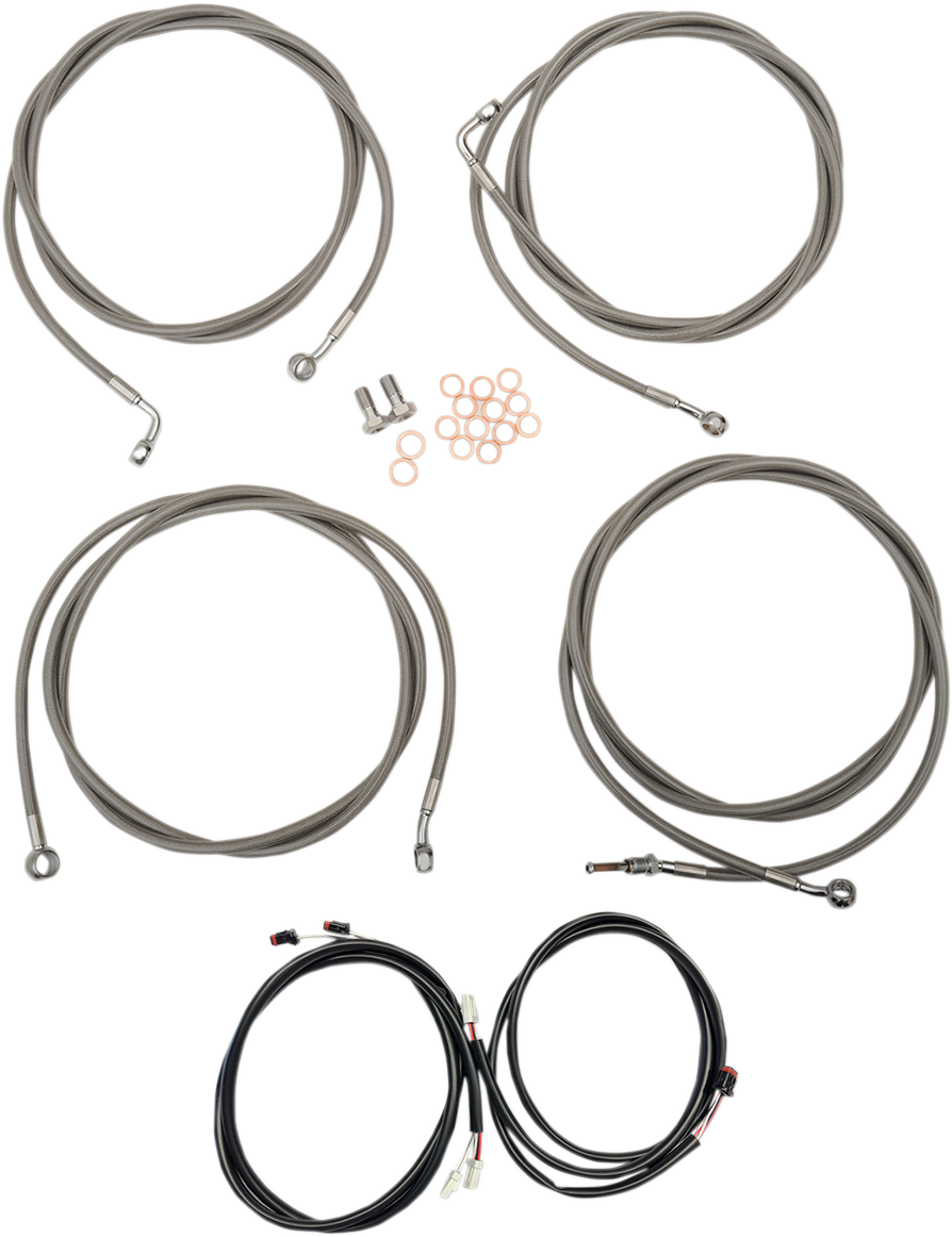 LA CHOPPERS Kit de cables - Manillar Mini Ape Hanger - Inoxidable LA-8054KT3-08 