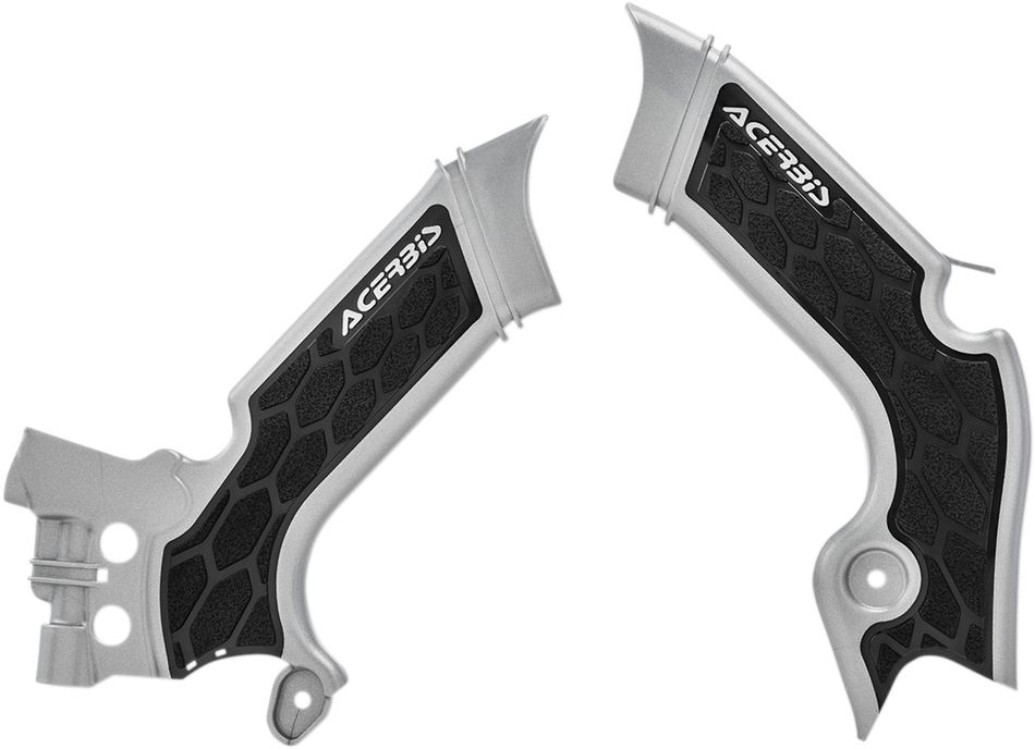 ACERBIS X-Grip Frame Guards - Silver/Black 2742601015