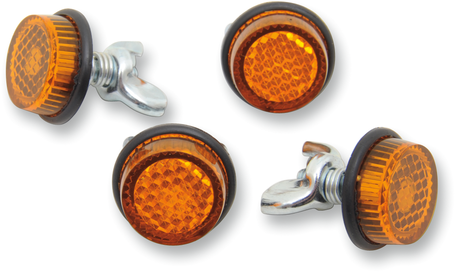 CHRIS PRODUCTS License Plate Reflectors - 4ct - Amber CH4A