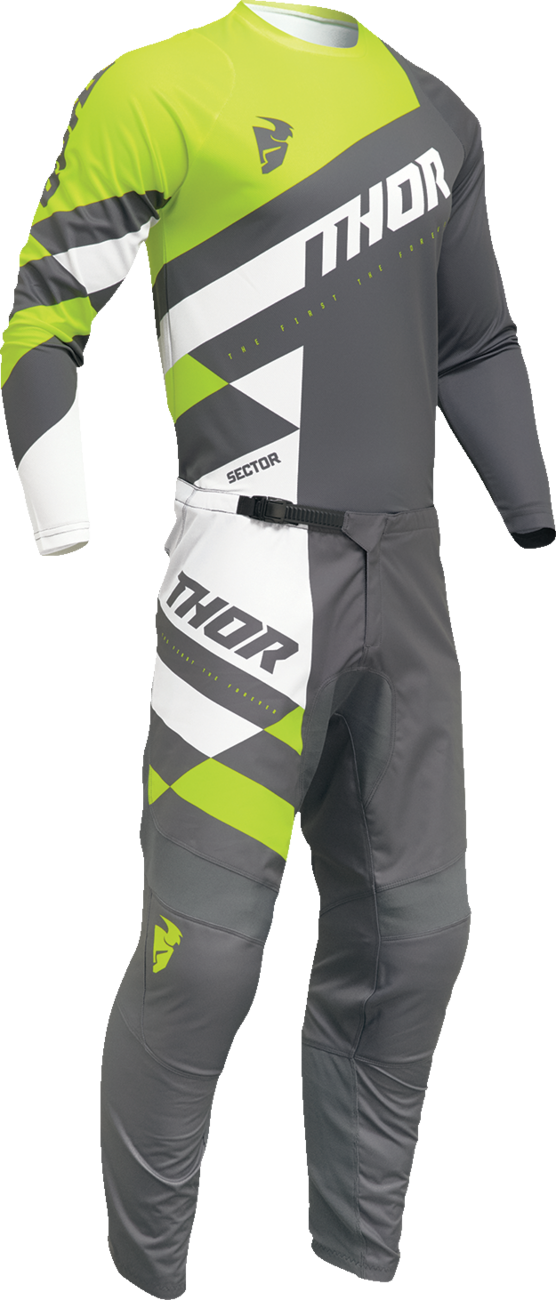 THOR Youth Sector Checker Jersey - Gray/Green - 2XS 2912-2418