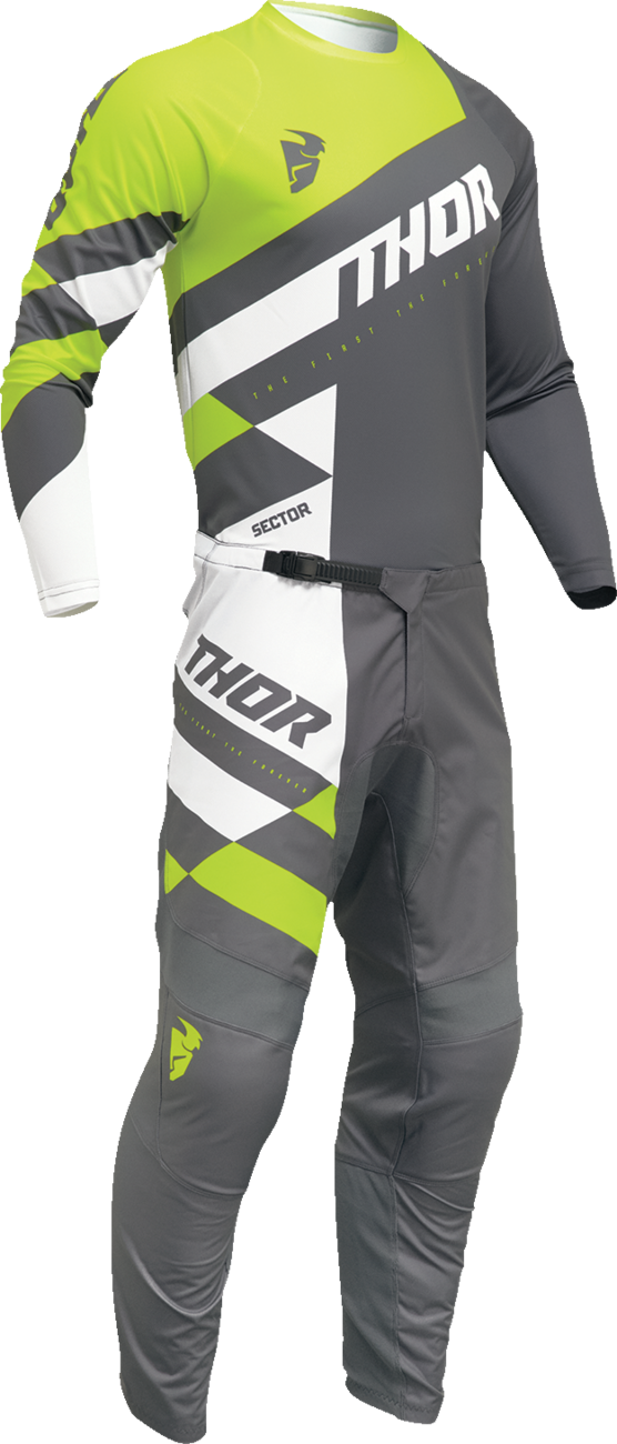 THOR Youth Sector Checker Jersey - Gray/Green - XL 2912-2423