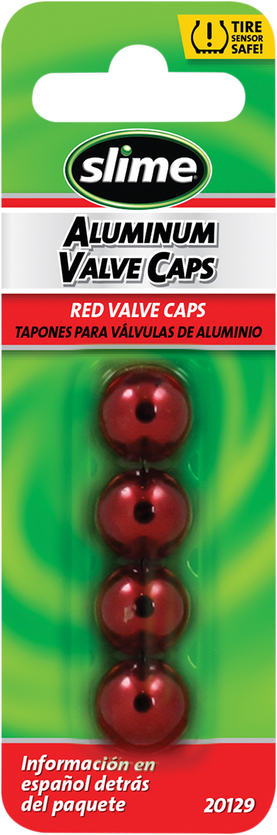 SLIME Valve Stem Caps - Red - 4 Pack 20129