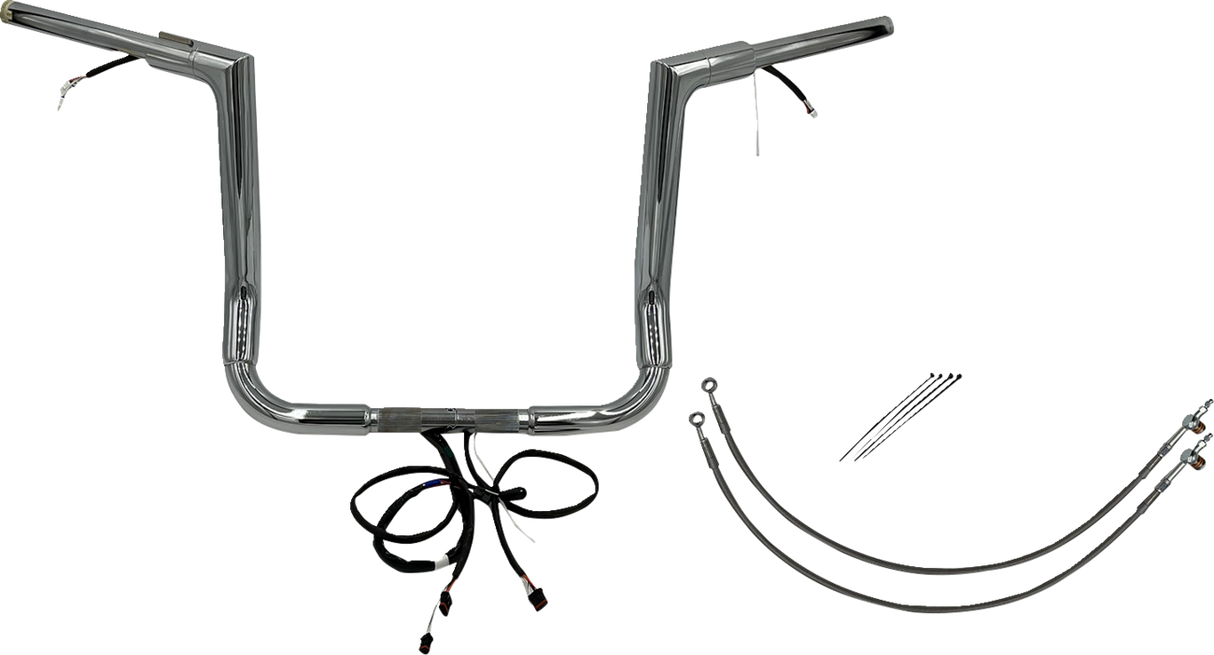 FAT BAGGERS INC. Handlebar Kit - Flat Top - 14" - Chrome 602214