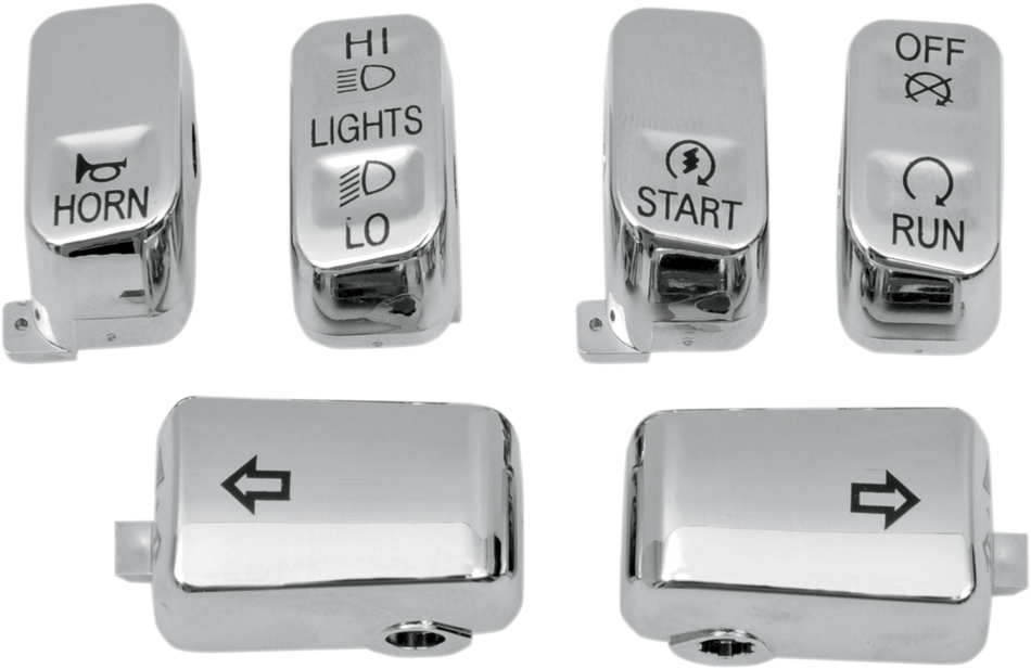 DRAG SPECIALTIES Switch Caps - Standard - Chrome H18-033500-C