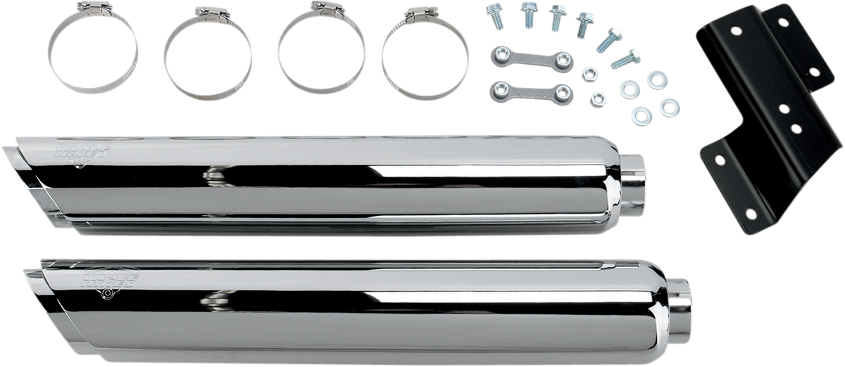 VANCE & HINES Twin Slash Mufflers - Chrome 16841