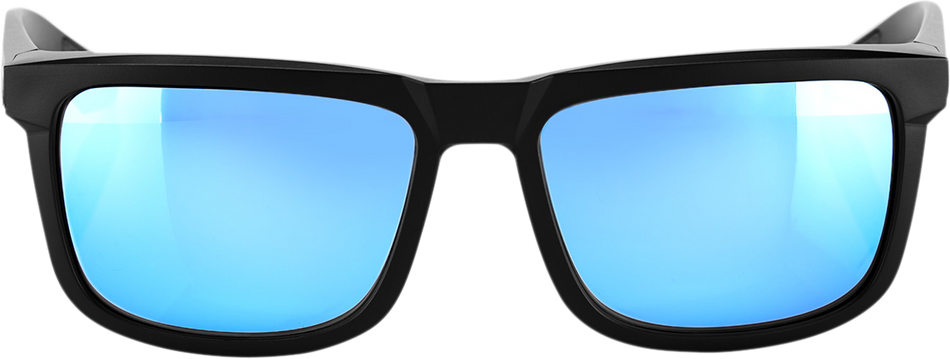 100% Blake Sunglasses - Matte Black - HiPER Blue Mirror 60028-00001