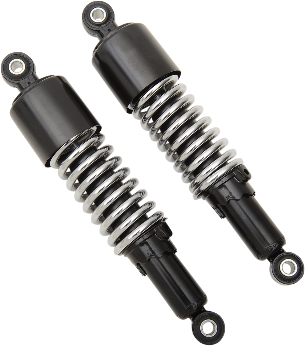 EMGO Custom Shorty Shocks with Shroud - Black Body/Chrome Spring Finish - Eye Lowering 17-05701