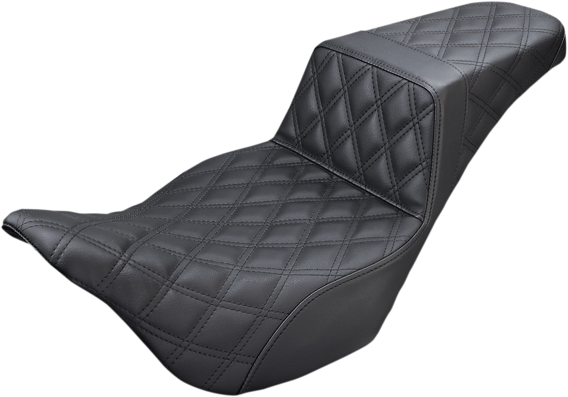 SADDLEMEN Step-Up Seat - Full Lattice Stitch - Black - '08-'23 FL 808-07B-175