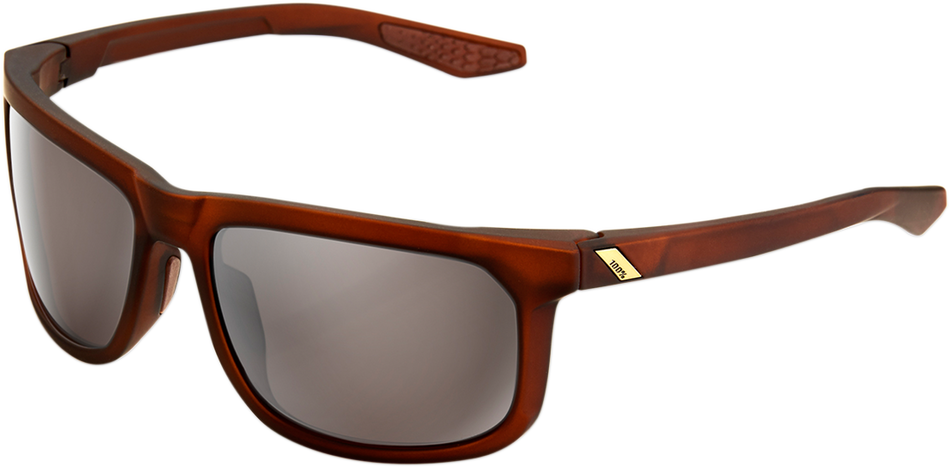 100% Hakan Sunglasses - Rootbeer - Silver Mirror 61036-139-75