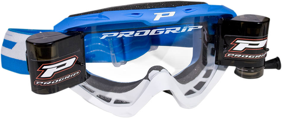 PRO GRIP 3450 Riot Roll Off Goggles - Light Blue/White PZ3450ROAZBI