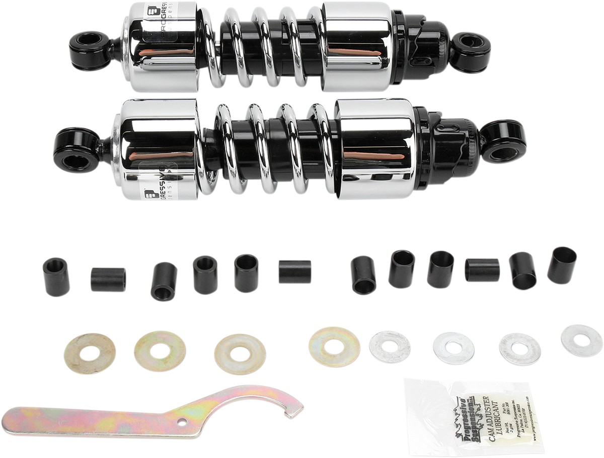 PROGRESSIVE SUSPENSION 412 Cruiser Series Shocks - Chrome - 11.5" - Standard 412-4254C