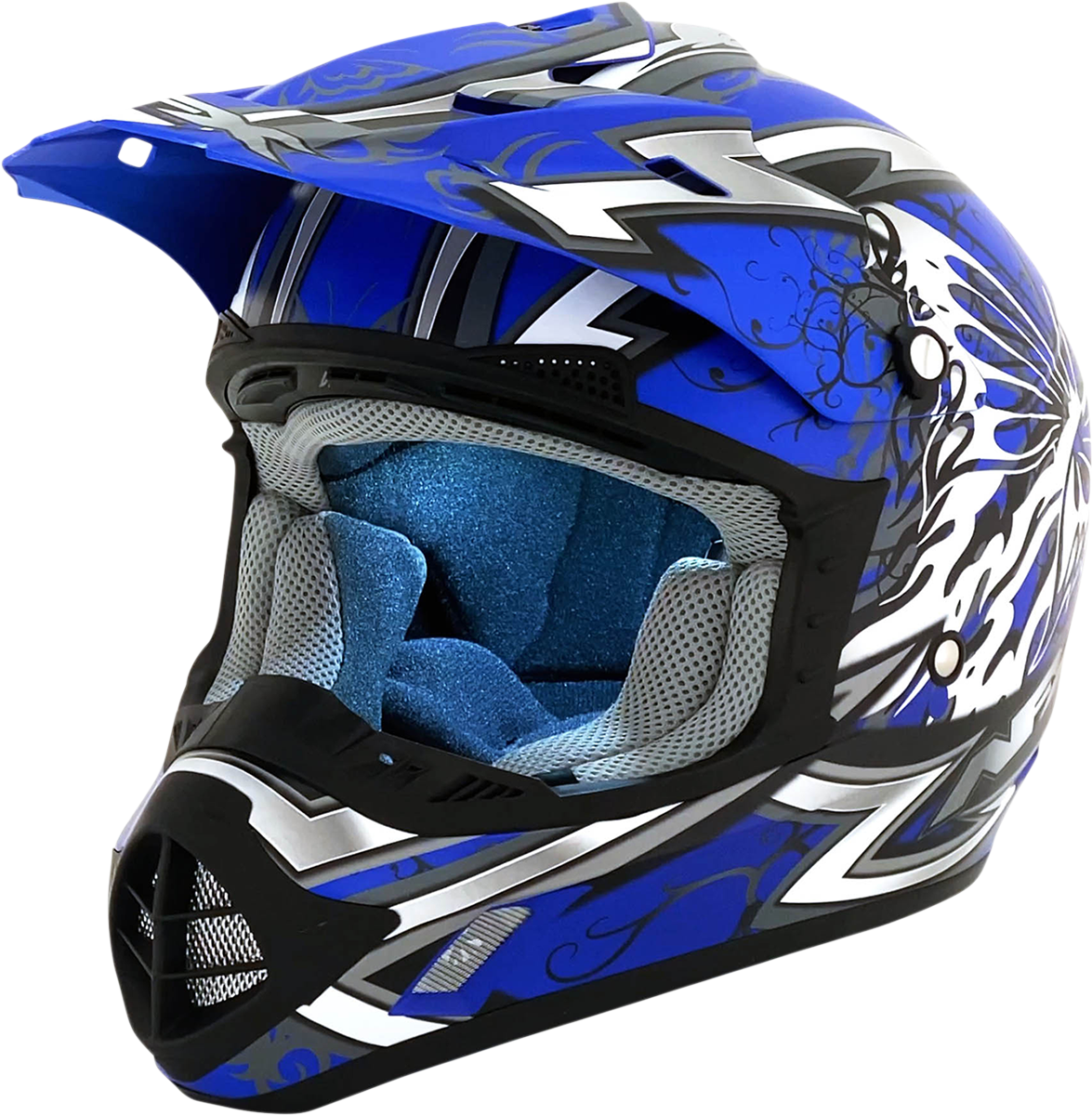 AFX FX-17Y Helmet - Butterfly - Matte Blue - Medium 0111-1388