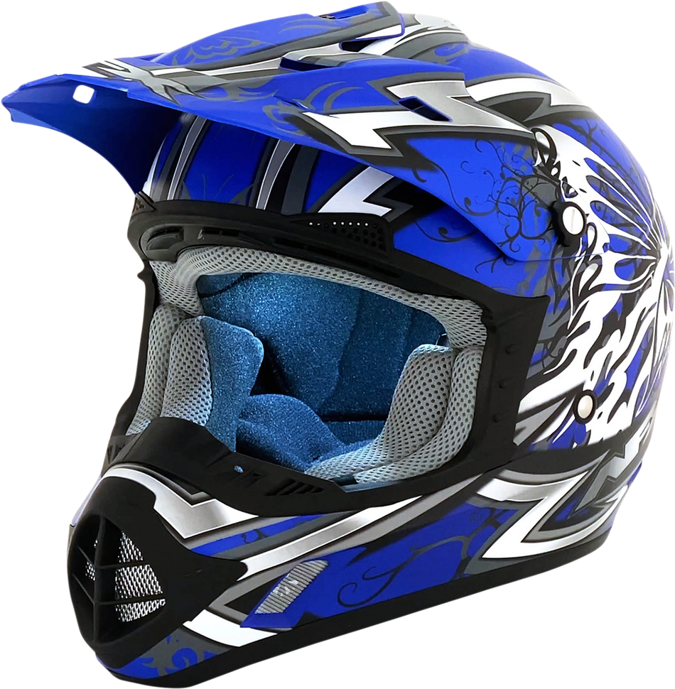 AFX FX-17Y Helmet - Butterfly - Matte Blue - Small 0111-1387