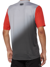 100% Celium Jersey - Short-Sleeve - Gray/Racer Red - Large 40011-00012