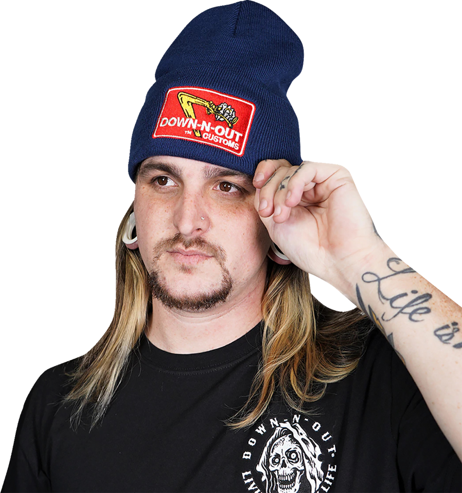 LETHAL THREAT Down-N-Out Shifter Beanie - Navy Blue DT82106
