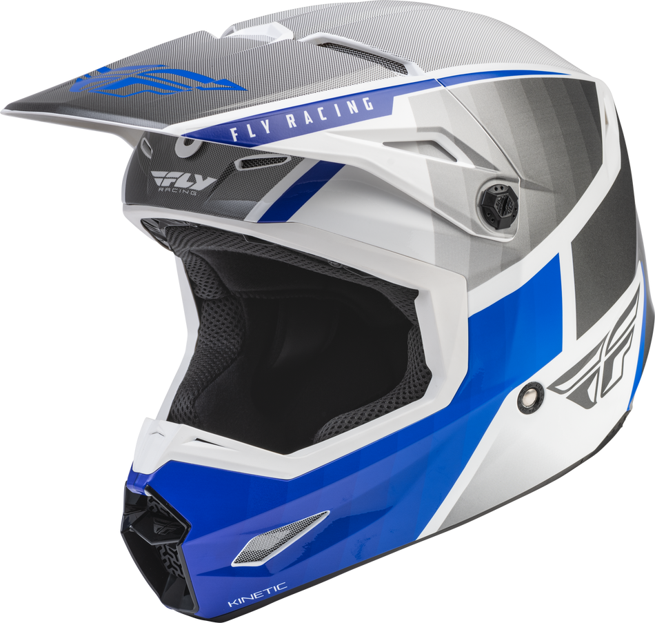 FLY RACING Youth Kinetic Drift Helmet Blue/Charcoal/White Ys 73-8641YS