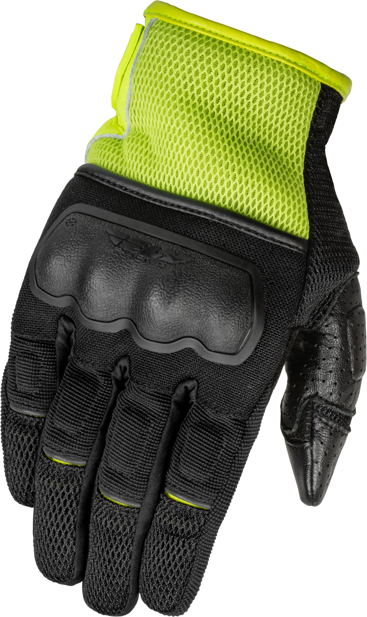 FLY RACING Coolpro Force Gloves Black/Hi-Vis Lg 476-4128L