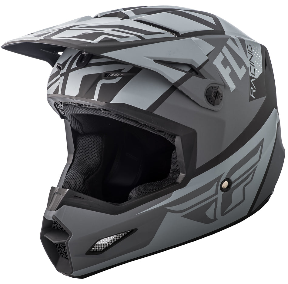 FLY RACING Elite Guild Helmet Matte Grey/Charcoal/Black Yl 73-8600-3-YL