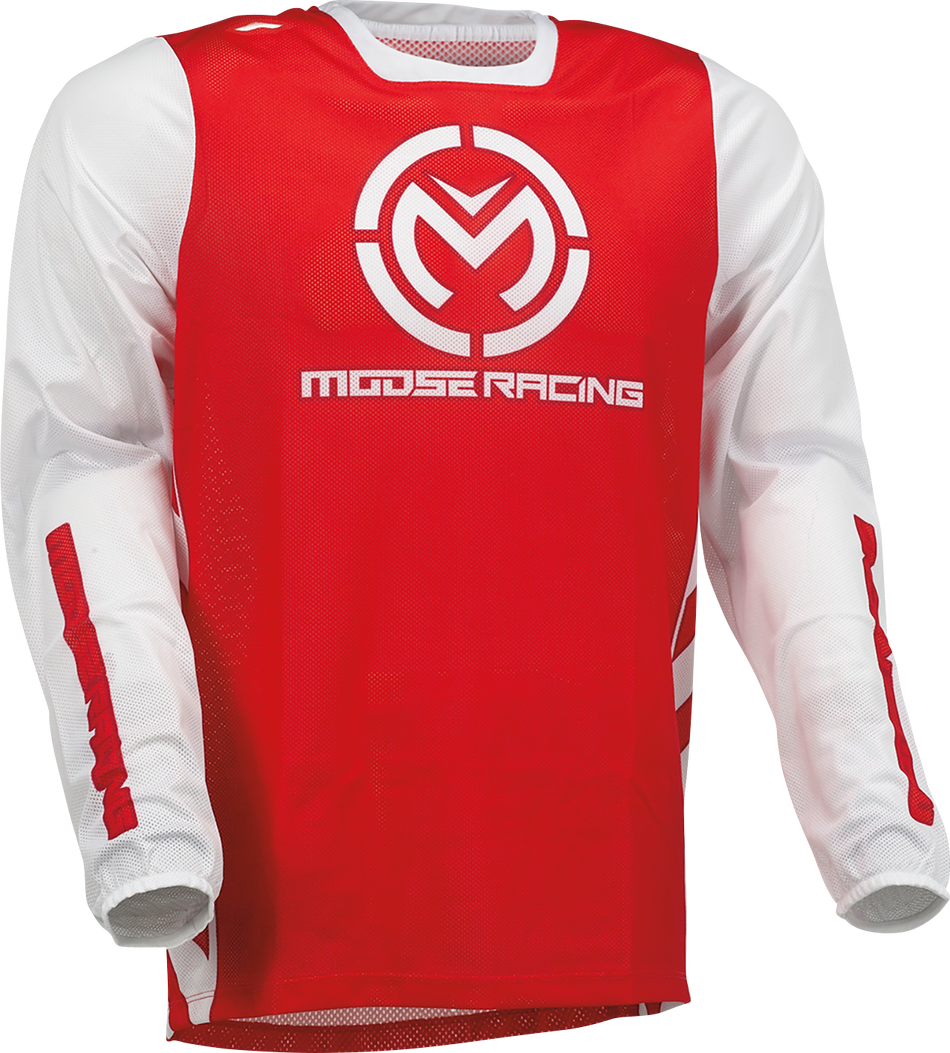 Camiseta MOOSE RACING Sahara - Rojo/Blanco - Mediano 2910-7427 