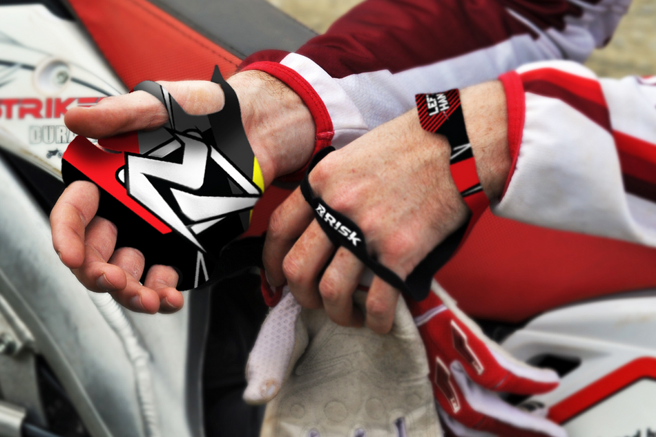 RISK RACING Palm Protectors - Red - Large 00111R