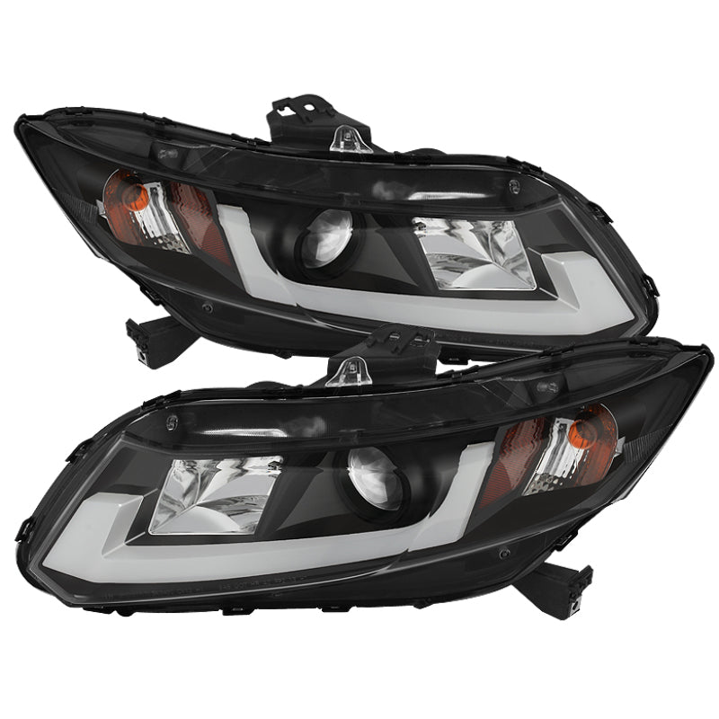 Spyder 12-14 Honda Civic (Excl. 2014 Coupe) Projector Headlights Lgtbr DRL Black PRO-YD-HC12-DRL-BK 5076519