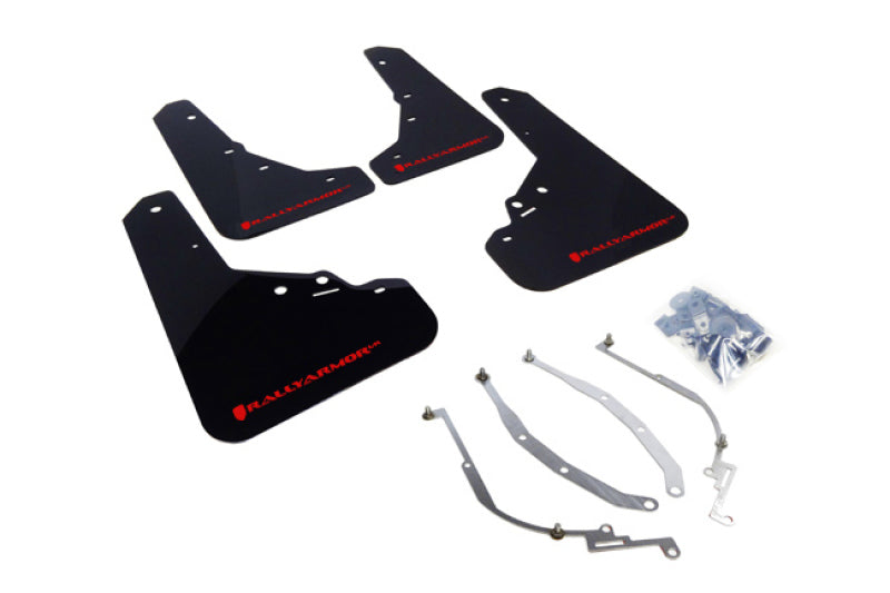 Rally Armor 12-18 Fiat 500 (Pop/Sport/Lounge/Abarth) Black UR Mud Flap w/ Red Logo MF25-UR-BLK/RD