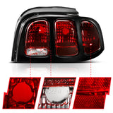 ANZO 1994-1998 Ford Mustang Taillight Dark Red Lens (OE Style) 321350