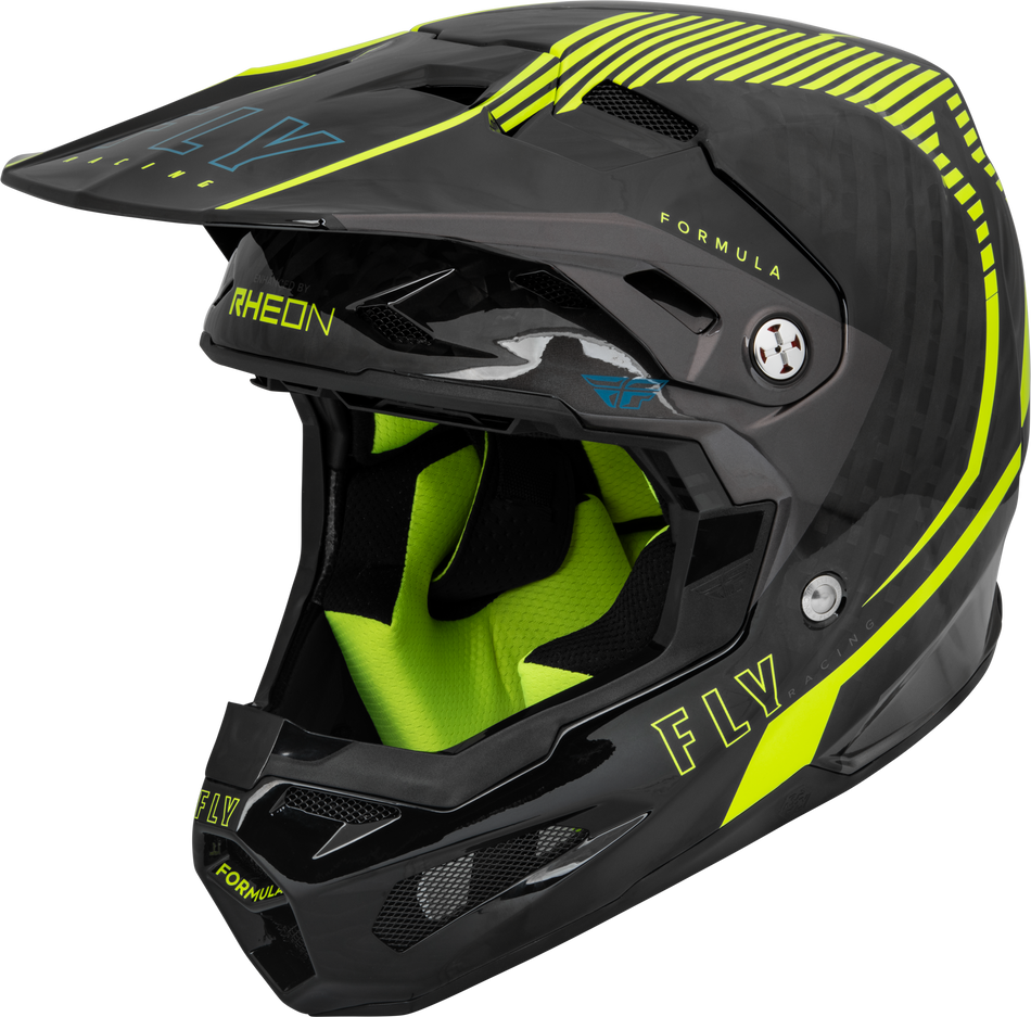 FLY RACING Formula Carbon Tracer Helmet Hi-Vis/Black Lg 73-4442L