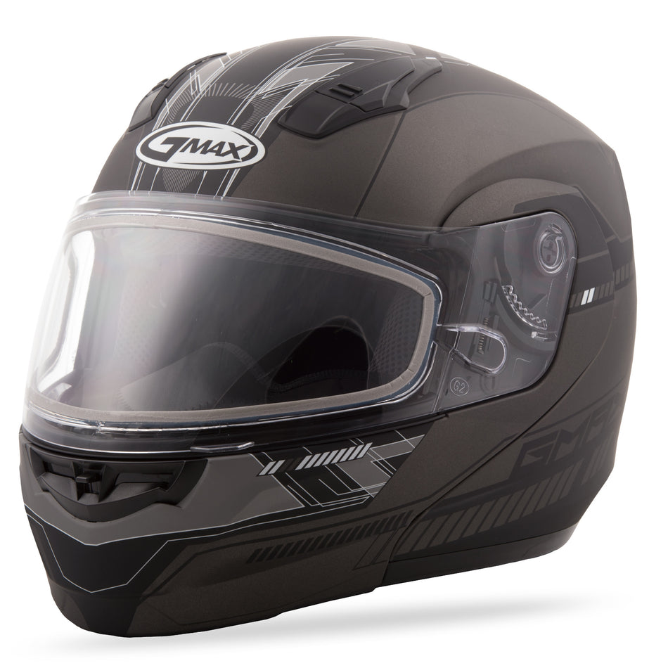 GMAX Md-04s Modular Quadrant Snow Helmet Matte Dark Silver Lg G2041456 TC-21F