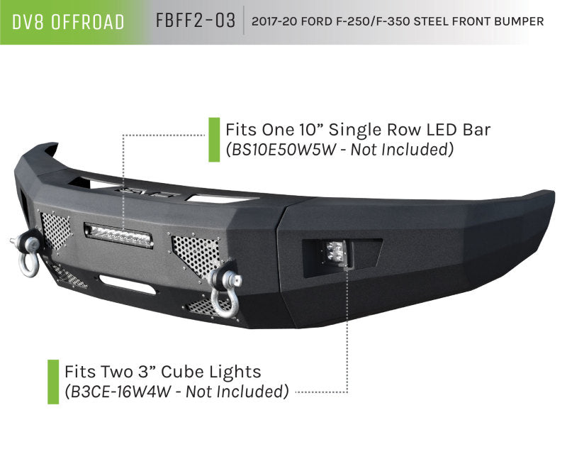 DV8 Offroad 2017+ Ford F-250/F-350/F-450 Front Bumper FBFF2-03