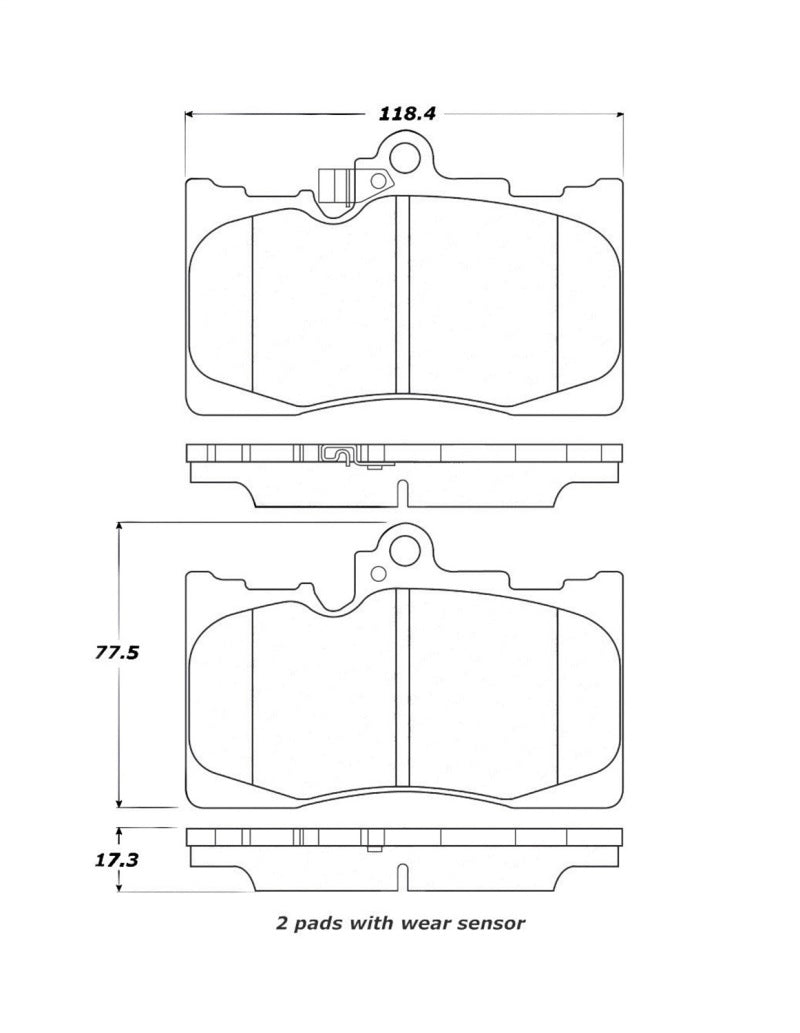 StopTech Street Touring 06 Lexus GS300/430 / 07-08 GS350 Front Brake Pads 308.1118